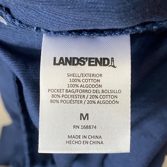 Lands' End Navy Blue Corduroy Shirt Dress Belted Casual Fall Winter XL - Picture 7 of 7